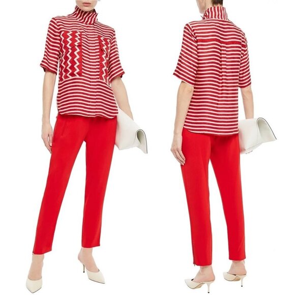 Stella McCartney Crepe Tapered Elastic Waist Pants Trousers Size 36 or 0 Pockets - Picture 1 of 12